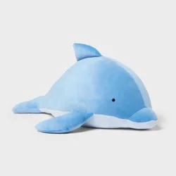 Dolphin Weighted Plush Kids' Throw Pillow Blue - Pillowfort™