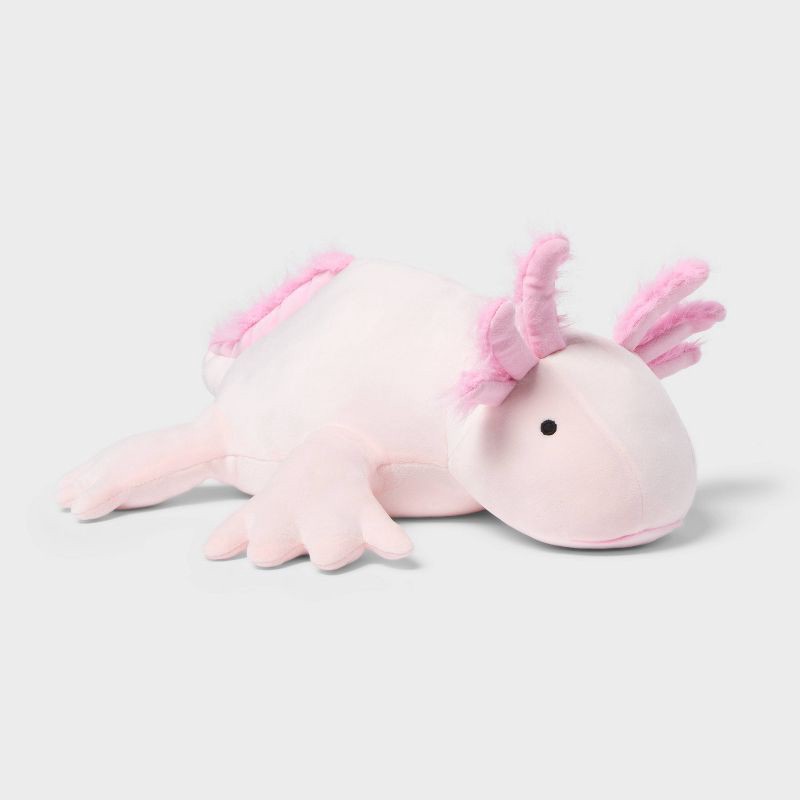 slide 1 of 4, Axolotl Weighted Plush Kids' Throw Pillow Light Pink - Pillowfort™, 1 ct