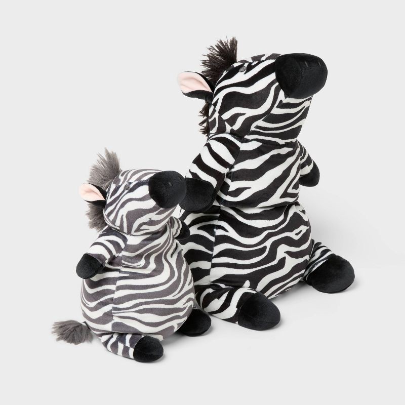 slide 1 of 3, Zebra and Baby Weighted Plush Kids' Throw Pillow Black/White - Pillowfort™, 1 ct