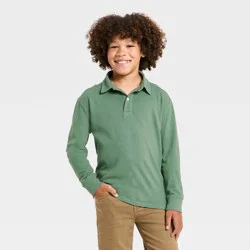 Boys' Long Sleeve Polo Shirt - Cat & Jack™ Green XL