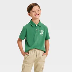 Boys' Short Sleeve Double Bogey Golf Club Graphic Polo Shirt - Cat & Jack™ Green S