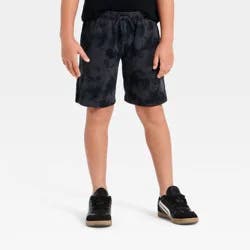 Boys' Pull-On 'At the Knee' Tie Dye Knit Shorts - Cat & Jack™ Dark Gray XS