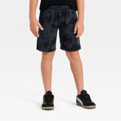 Boys' Pull-On 'At the Knee' Knit Shorts - Cat & Jack™ Dark Gray Tie Dye XL