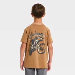 Boys' Short Sleeve Motocross Graphic T-Shirt - Cat & Jack™ Brown XL