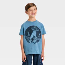 Boys' Short Sleeve Alien Graphic T-Shirt - Cat & Jack™ Steel Blue XS