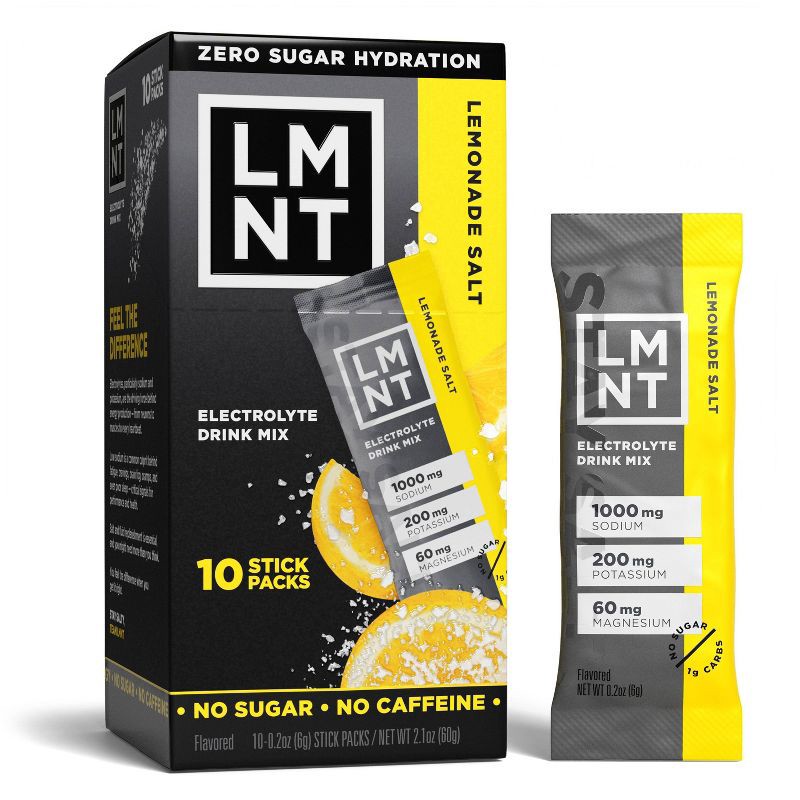 slide 1 of 5, LMNT Lemonade Zero-Sugar Electrolytes Drinks - 10ct/2.1oz, 10 ct, 2.1 oz