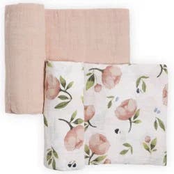 Little Unicorn Organic Swaddle Gift Set - Watercolor Floret - 2pk: Cotton, Woven, Abstract Pattern, 47x47