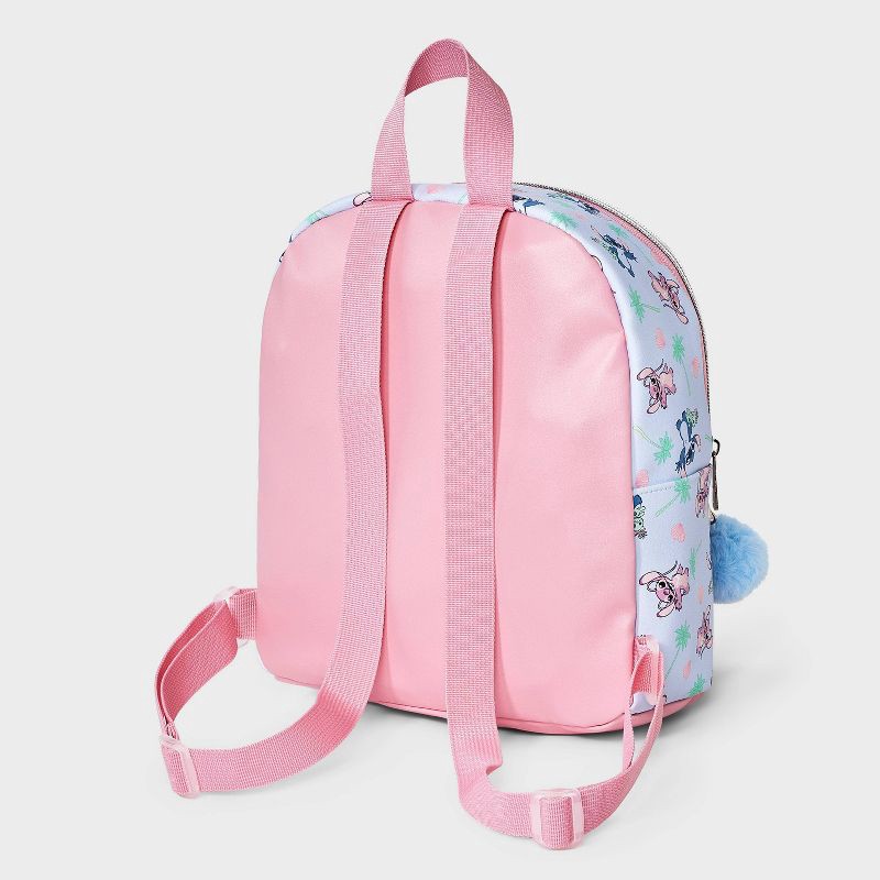 slide 2 of 4, Disney Girls' Lilo & Stitch Mini Backpack with Pom - Blue/Pink, 1 ct