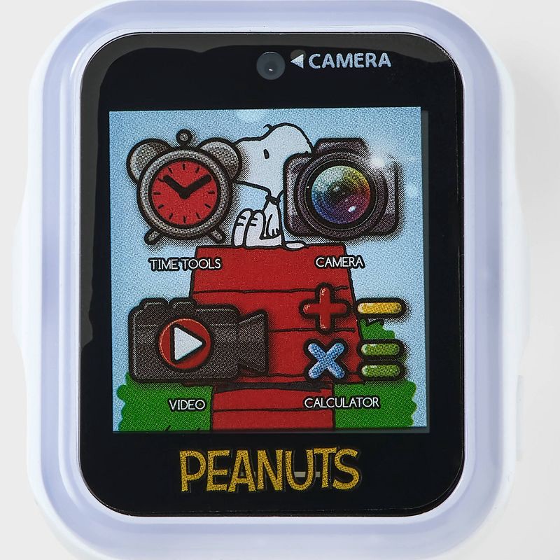 slide 3 of 3, Girls' Peanuts Light Up Interactive Smartwatch -White, 1 ct