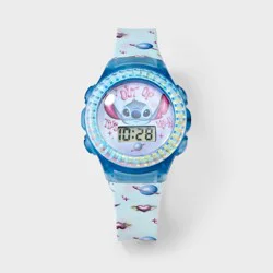 Disney Girls' Lilo & Stitch Flashing LCD Watch - Light Blue