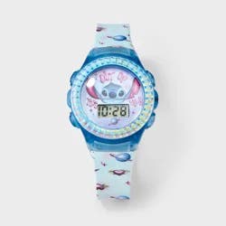 Disney Girls' Lilo & Stitch Flashing LCD Watch - Light Blue
