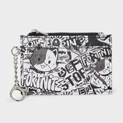 Boys' Fortnite Zip Card Wallet - Black/White