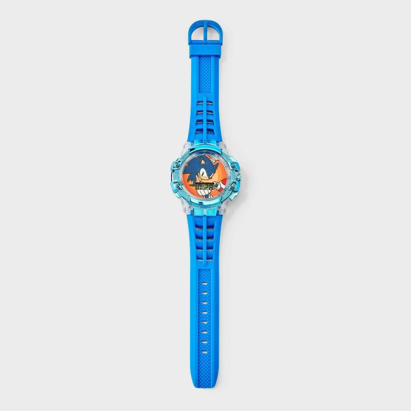 slide 2 of 3, Sonic the Hedgehog Boys' Sonic Flashing LCD Watch - Blue, 1 ct