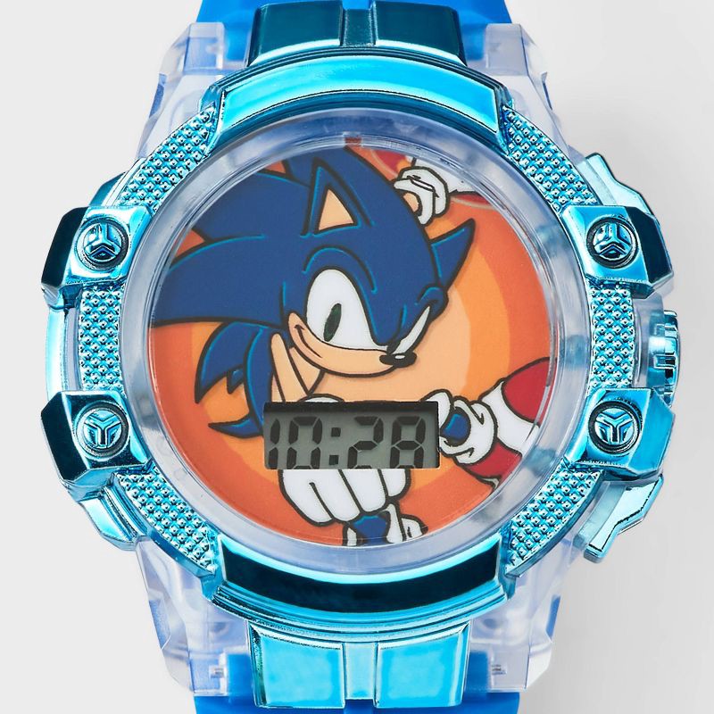 slide 3 of 3, Sonic the Hedgehog Boys' Sonic Flashing LCD Watch - Blue, 1 ct