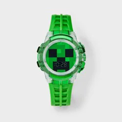 Boys' Minecraft Flashing LCD Watch - Green