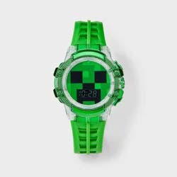 Boys' Minecraft Flashing LCD Watch - Green