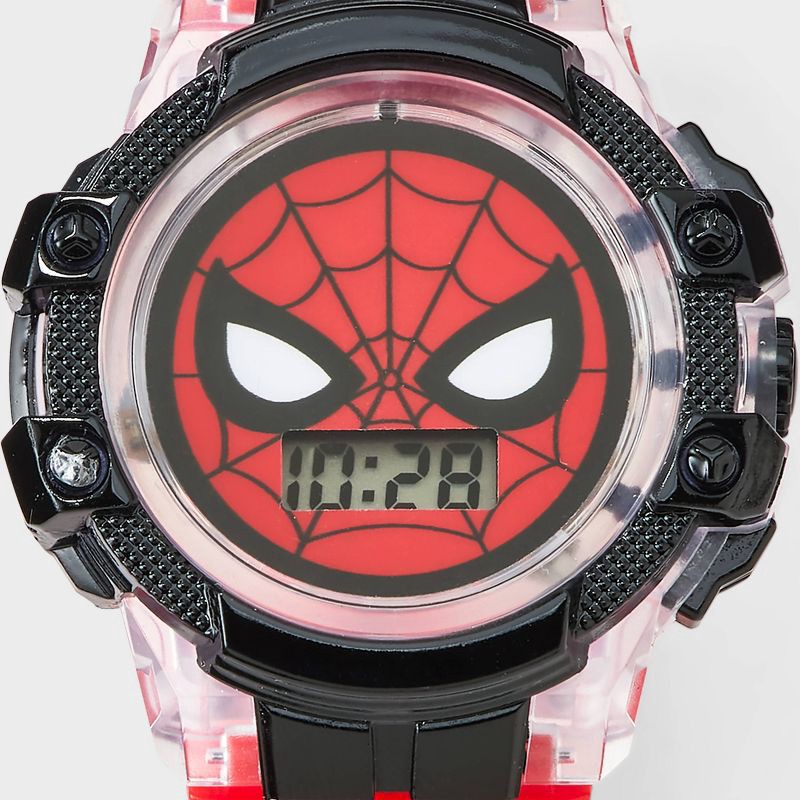 slide 3 of 3, Boys' Spider-Man Flashing LCD Watch - Red, 1 ct