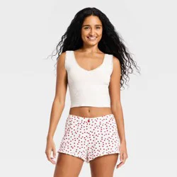 Women's Ribbed Sleep Tank - Wild Fable™ Cream S