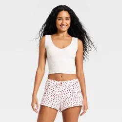 Women's Ribbed Sleep Tank - Wild Fable™ Cream S