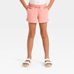 Girls' French Terry Pull-On Shorts - Cat & Jack™ Peach Pink XS
