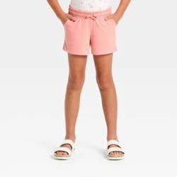 Girls' French Terry Pull-On Shorts - Cat & Jack™ Peach Pink L