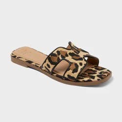 Women's Nina Slide Sandals - A New Day™ Light Brown 8.5