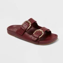 Women's Koda Sandals with Memory Foam Insole - A New Day™ Burgundy 7