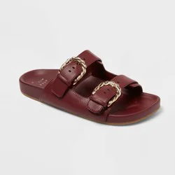 Women's Koda Sandals with Memory Foam Insole - A New Day™ Burgundy 9.5