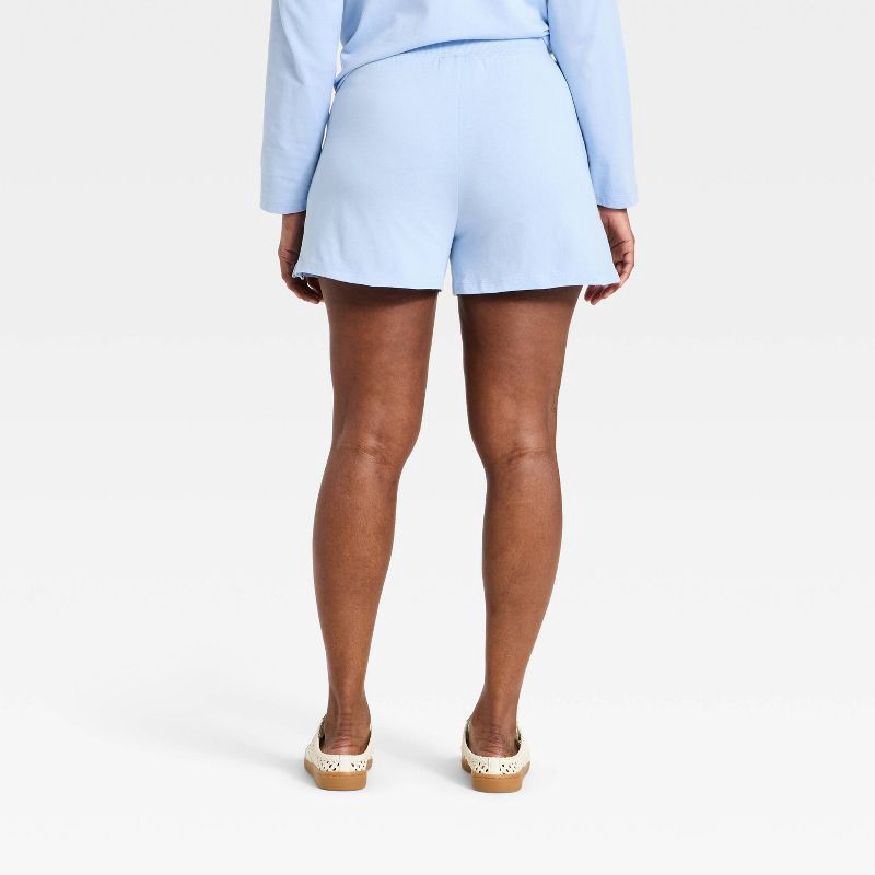 slide 2 of 3, Women's Mid-Rise Knit Shorts - Universal Thread™ Blue L, 1 ct