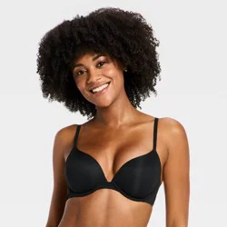 Women's Luxury Push Up Plunge Bra - Auden™ Black 40D