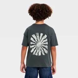 Boys' Short Sleeve Oversized Graphic T-Shirt - Cat & Jack™ Charcoal Gray L