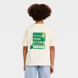 Boys' Short Sleeve Golf Oversized Graphic T-Shirt - Cat & Jack™ Off White XS