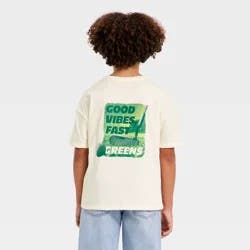 Boys' Short Sleeve Golf Oversized Graphic T-Shirt - Cat & Jack™ Off White M