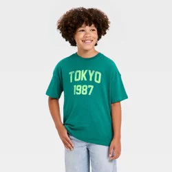 Boys' Short Sleeve Oversized Graphic T-Shirt - Cat & Jack™ Green L
