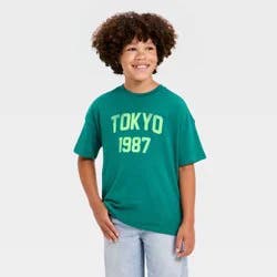 Boys' Short Sleeve Oversized Graphic T-Shirt - Cat & Jack™ Green XL