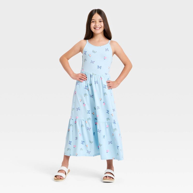 cat and jack maxi dress Cat And Jack Sweater Cat & Jack Girls Cut-Out Maxi Dress Smocked, Sleeveless, Tropical Floral, Multicolor Cat And Jack Jacket