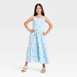 Girls' Butterfly Printed Maxi Dress - Cat & Jack™ Blue L