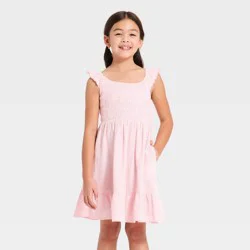Girls' Woven Gingham A-Line Dress - Cat & Jack™ Pink L