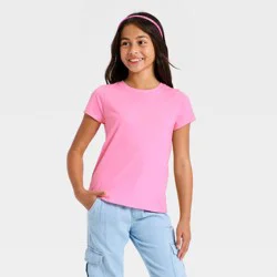 Girls' Short Sleeve Solid T-Shirt - Cat & Jack™ Light Pink XL