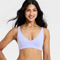 Women's Cloud Knit Plunge Bralette - Auden™ Blue S