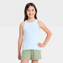Girls' Ribbed Tank Top - Cat & Jack™ Light Blue M
