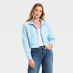 Women's Full Zip Fleece Sweatshirt - Universal Thread™ Light Blue XS