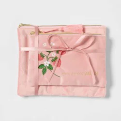 Floral Embroidered Velvet Pouch Set - Spritz™