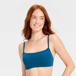 Women's Luxe Stretch Lightly Lined Scoop Bralette - Auden™ Blue L