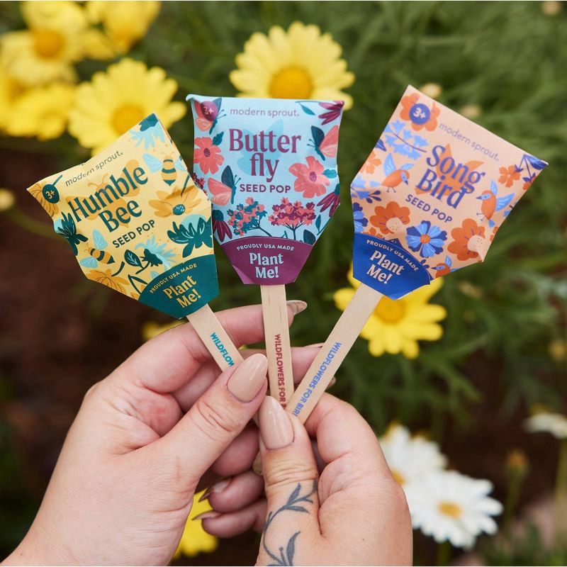 slide 16 of 24, Modern Sprout Wildflower Mix Song Bird Flower Seeds, 1 ct