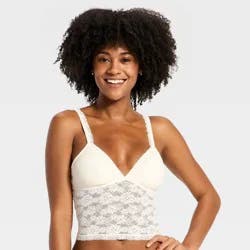 Women's Cloud Soft Lace Bra Top - Auden™ White XL