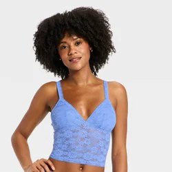 Women's Cloud Soft Lace Bra Top - Auden™ Light Blue L