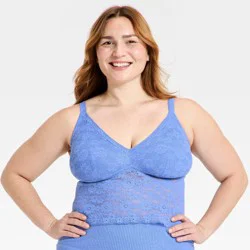 Women's Cloud Soft Lace Bra Top - Auden™ Light Blue XXL