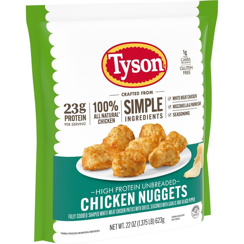 slide 9 of 10, Tyson Simple Chicken Nugget - Frozen - 22oz, 22 oz