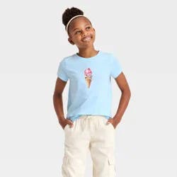 Girls' Short Sleeve 'Ice Cream' Graphic T-Shirt - Cat & Jack ™ Light Blue L